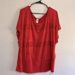 Orange blouse with lace size 3X